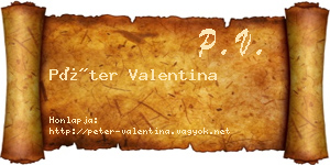 Péter Valentina névjegykártya